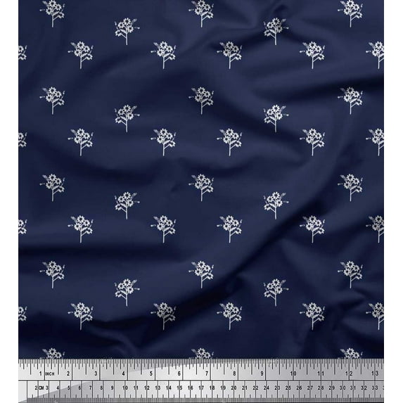 Soimoi Polyester Crepe Fabric Artistic Floral Printed Craft Fabric by The Yard 52 Inch Wide