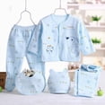 thumbnail image 2 of Hessimy 8-Piece Baby Layette Newborn Clothing Gift Set for 6 to 9 Months,Tops+Hat+Pants+Bib+Sock Shose+Romper (Blue,One Size), 2 of 9