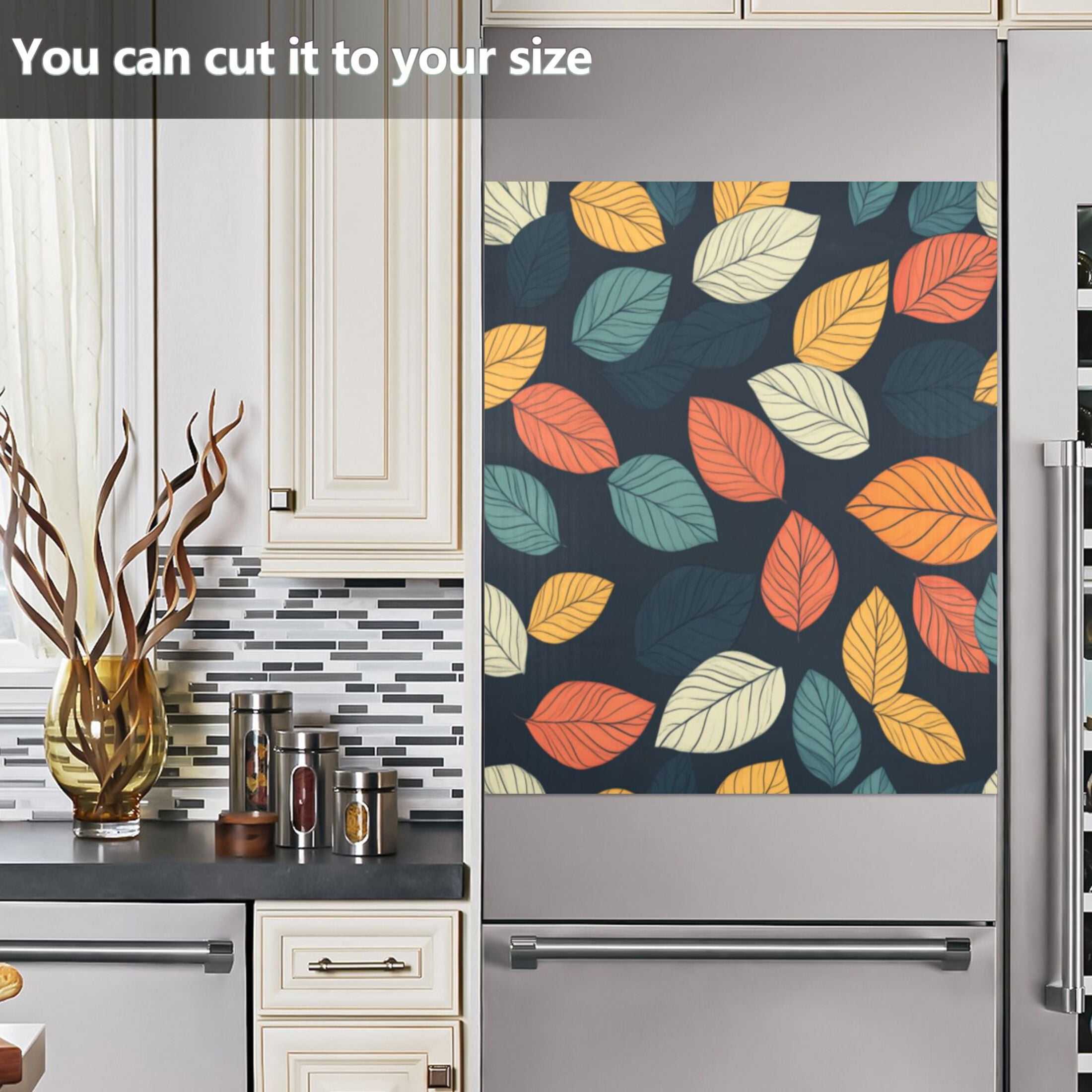 Dishwasher Magnetic Sticker 23x26 Inch Refrigerator Magnetic Sticker Washing Machine Magnetic Sticker Kitchen Panel Magnetic Sticker Home Decor Beautiful Coloured Leaves