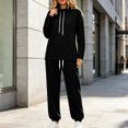 thumbnail image 4 of GaThRRgYP Cropped Windbreaker Jacket Women with Hood Women's Two-piece High Neck Sports Suit Long Sleeved Drawstring and Jogging Pants Casual with Pocket Set, 4 of 9