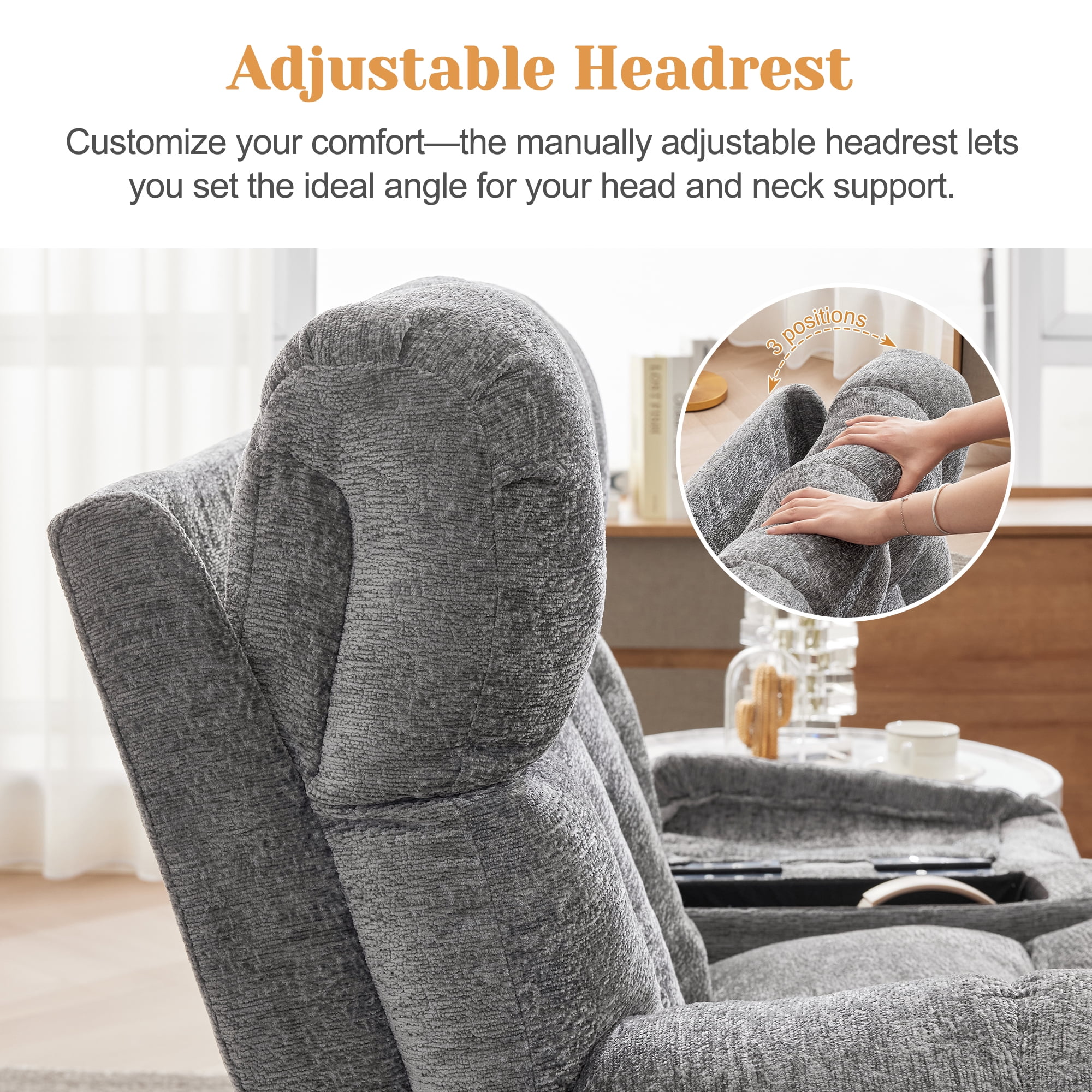 Korser Oversized Dual Motor Power Lift Recliner for Elderly with Adjustable Headrest,Massage Recliner Chair with USB Ports & Type C Electric Lift Chair with Storebox Cupholder for Living Room,Grey