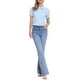 thumbnail image 2 of INSPIRAR CHIC Blusa de algodón con cuello Peter Pan y mangas abullonadas para mujeres, estampado floral, para uso casual de verano, talla XS, color gris azul, 2 of 6