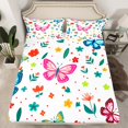 thumbnail image 2 of YST Butterfly Sheet Set For Girls Kids Cute Flower Animal Bed Sheets Set King, Butterfly Decorations Sheets Botanical Flower Pattern 3D Bedding Set, 2 of 5
