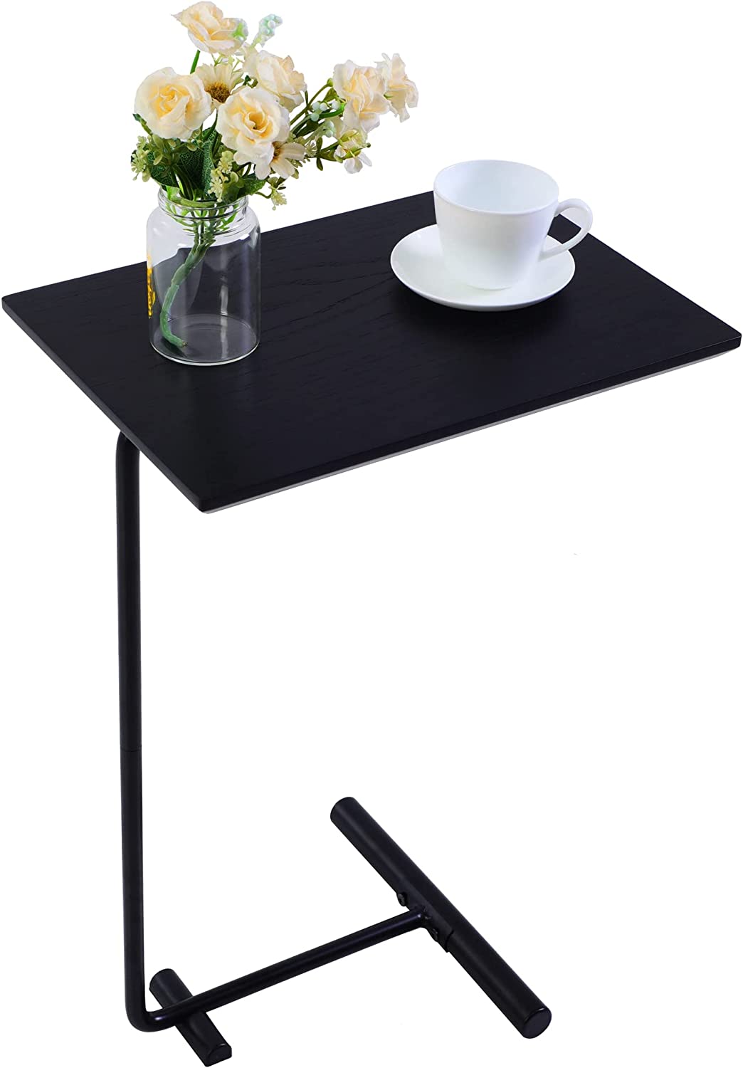 Side Table for Couch,C Shaped End Table Slide Under Sofa for Living