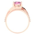 thumbnail image 4 of Solitaire with Accents Engagement Ring for Women - 1.71ct Simulated Pink Diamond in 14K Rose Gold Promise Ring, 4 of 6