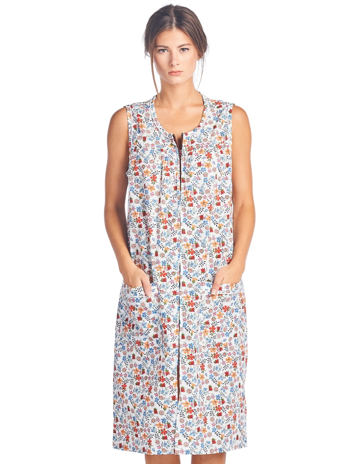 Casual Nights Casual Nights Women's Zip Up Sleeveless Duster Robe