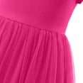 thumbnail image 5 of CIAKGIAF Big Girls Dresses Summer Ruffle Round Neck Casual Short Sleeved Comfortable Solid Color Princess Dress Hot Pink for 5-13Y, 5 of 7