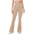 thumbnail image 2 of Pantalones de yoga de cintura alta UEU Flare V Crossover Khaki XS, 2 of 5