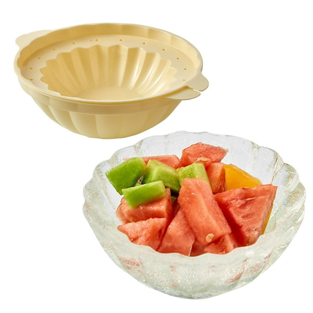 CEHVOM Dessert Bowl DIY 3D Ice Cream Bowl Kitchen Tool Ice Bowl Containers Mold Quick-Freezing Container Large-Capacity Round Empty Moulds Homemade Ice Bowl Mold Clearance
