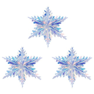  750 pcs Snowflakes Confetti for Christmas Wonderland Winter  Frozen Party Blue Color with Iridescent Finish : Home & Kitchen