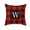 W, variant on SDJMa Red and Black Buffalo Check Plaid Pillow Cover Farmhouse Home Decor Square Letter Monogram Throw Cushion Case for Car Couch Sofa 18 x 18 Inch Linen Pillowcase