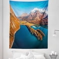 thumbnail image 1 of Epic Nature Tapestry, Aerial Viewpoint Autumn Sils Lake Swiss Alps Outdoor Scenery Photo Print, Fabric Wall Hanging Decor for Bedroom Living Room Dorm, 5 Sizes, Multicolor, by Ambesonne, 1 of 1