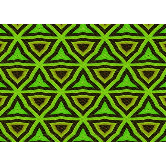 Ahgly Company Indoor Rectangle Patterned Nebula Green Area Rugs, 5' x 7'