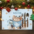 thumbnail image 2 of Christmas Placemats Set of 6, Gingerbread Man Place Mats Hot Cocoa Cookie Blue Hello Winter Placemat Table Decoration for Kitchen Table Dinner Xmas Holiday Party Home Decor Indoor Outdoor 13x19 Inch, 2 of 9