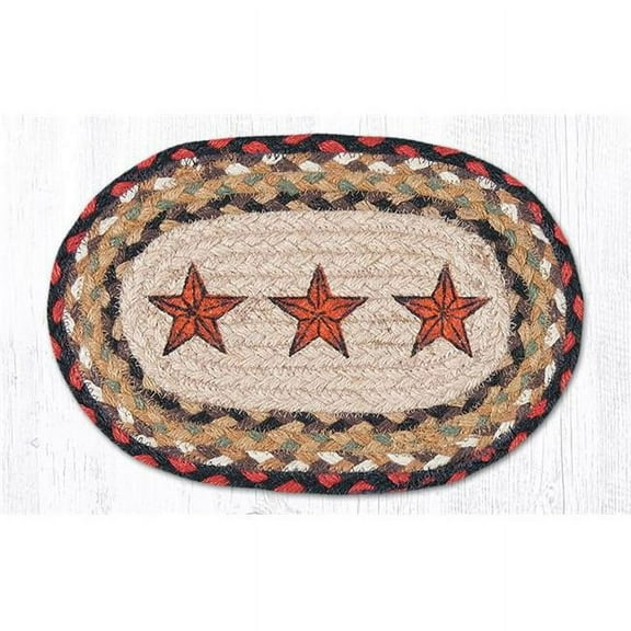 Capitol Importing 01-019BS Barn Stars Printed Swatch Oval Rug, 7.5 x 11 in.