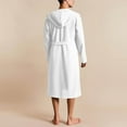 thumbnail image 4 of Mens Waffle Hooded Robe Spa Bathrobe Shower Robes Long Sleeve Solid Color Fashion Sleepwear Belted Robes with Pockets, 4 of 7