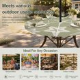 thumbnail image 6 of Round Outdoor Tablecloth with Umbrella Hole and Zipper, Sage Green Starfish Coastal Tablecloth with Elastic Waterproof, Nautical Summer Ocean Abstract Art Patio Table Covers for 36" - 44" Tables, 6 of 9