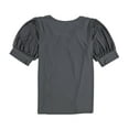 thumbnail image 2 of NY Collection Womens Balloon Sleeve Knit Blouse, Grey, Petite, PL, 2 of 2