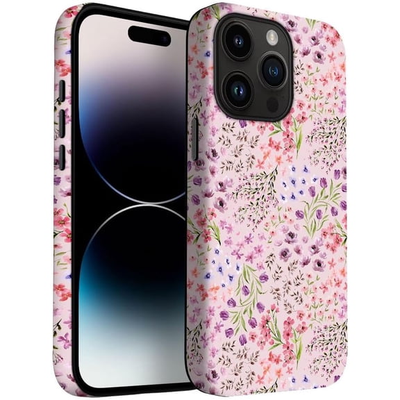 Case for iPhone 14 Pro Max Case | Watercolor Pink Florals | Slim Drop Protection Design