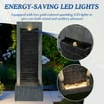 thumbnail image 5 of MAGIC UNION Water Fountain Outdoor Garden - Indoor Modern Water Fountain Freestanding Fountains, 49.6" H Contemporary Curves Garden Fountain with LED Lights, Pump and Natural Stones for Garden, Patio, 5 of 7