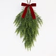 thumbnail image 4 of 1PCS Christmas Teardrop Swag,Christmas Wreath for Front Door Decor,Christmas Artificial Swags Cedar Teardrop Wreath for Indoor Outdoor Farmhouse Home Wall Window Festival Wedding Decor,18.11 inch, 4 of 5