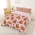 thumbnail image 2 of Erosebridal Cute Capybara With Guitar Queen Comforter Set 3pcs For Boys Girls,Food Watermelon Hamburger Bedding Comforter Set For Kids Teens,Pink Reversible, 2 of 7