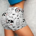 thumbnail image 4 of Cow Milk Pattern Workout Shorts For Women Scrunch Butt Lifting Yoga Gym Seamless Booty Biker Shorts X-Large, 4 of 9