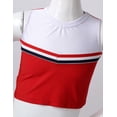 thumbnail image 6 of YiZYiF Girls Cheerleading Costume Outfit Set Sleeveless Top with Pleated Skirt for Stage Performance Red-A 14, 6 of 7