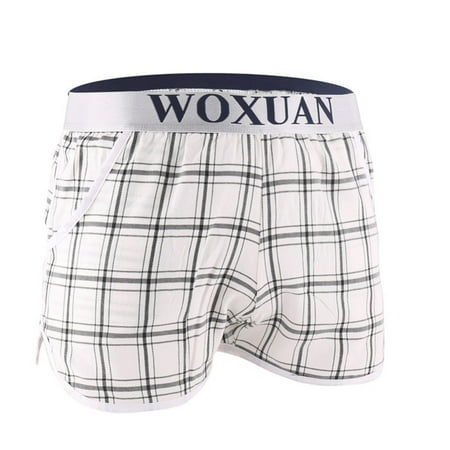 

Men Boxers Plus Size Printed Lattices Thin Breathable Comfortable Pouch Stretch L