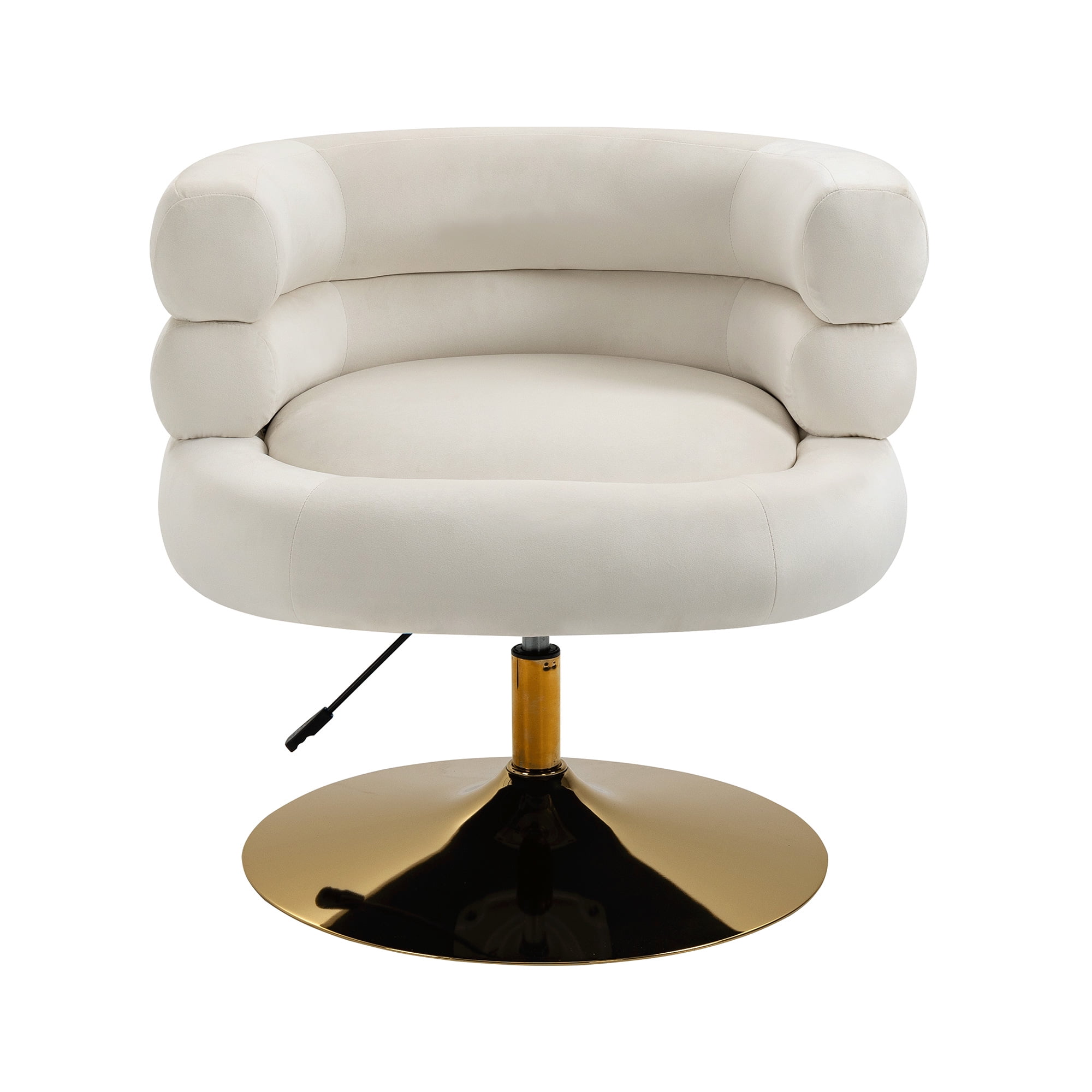 MOJAY Velvet Barrel Accent Chair, White