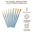 thumbnail image 3 of 1 set of 10 artist brushes of different sizes for adults and children, blue, 3 of 5