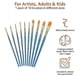 thumbnail image 3 of 1 set of 10 artist brushes of different sizes for adults and children, blue, 3 of 5