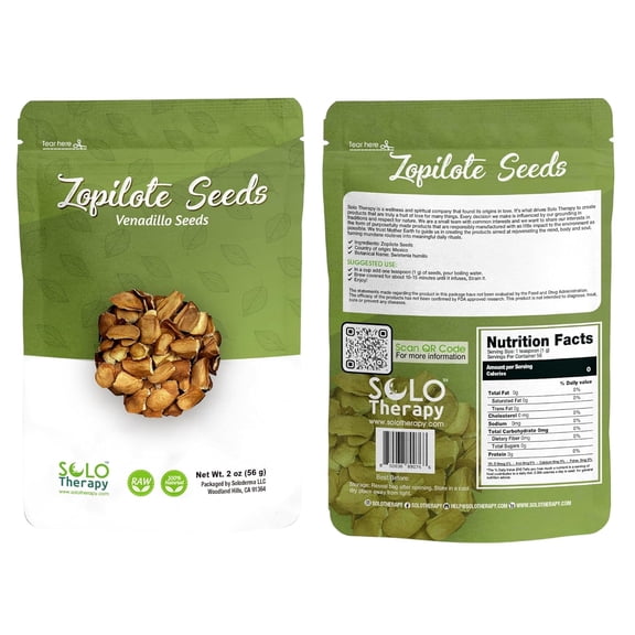 Solo Therapy Semilla de Zopilote Seeds for Tea – 56g Resealable Bag, Venadillo Cobano Seed, Swietenia humilis, Product of Mexico