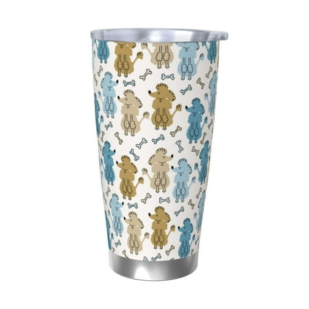 

Tideii Cartoon Poodle Dog for 20OZ Car Cup Stainless Steel Cold and Hot Cup with Lid Suitable for Outdoor and Home Unisex-Without Straw