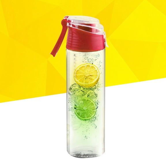 IDEANATEGRATE 1Set Portable Red Plastic Fruit Infuser Water Bottle for Men and Women on the Go