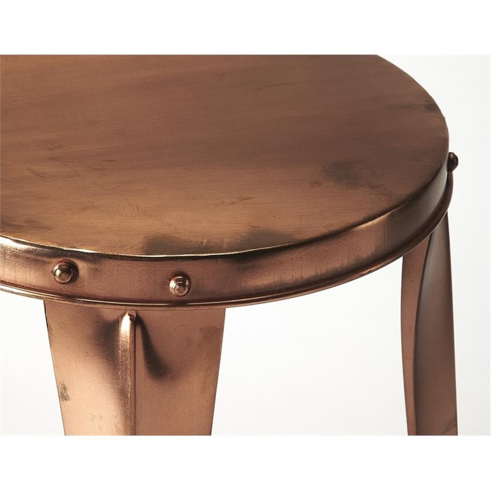 Home Square Copper Backless Bar Stool in Copper - Set of 2