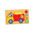 thumbnail image 4 of Number Puzzle Puzzles Color Shape Sorting Toy Developmental Puzzle Wooden Animal fire engine, 4 of 9