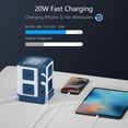 thumbnail image 3 of BESTEK 8 Outlet 6 USB Power Strips Tower, Surge Protector with 10W Wireless Charger & PD20W USB C, 4000Joules, 5ft Cord, Blue, 3 of 8