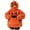 Brick Red, variant on Black Adult Onesie Polyester 3D Animal Hooded Jumpsuit, Flannel Fabric, Zipper Closure, Hip Zipper, Soft and Cozy, Machine Washable S