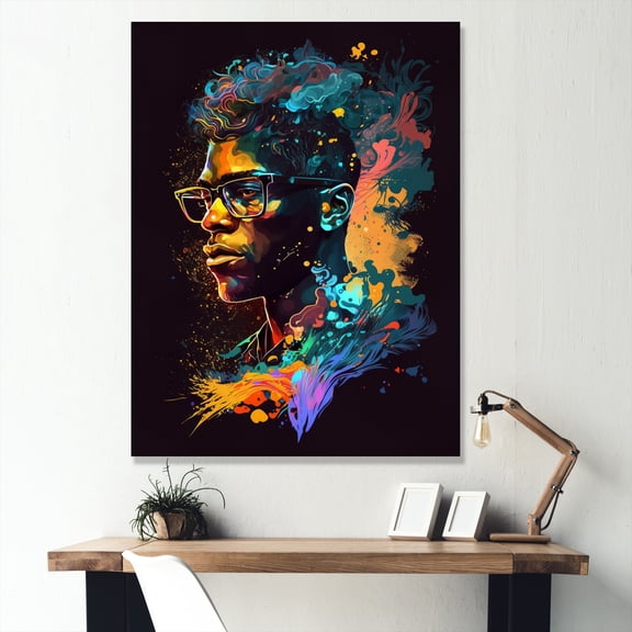 Designart "Malcolm X Illustration III" Celebrity Canvas Wall Art