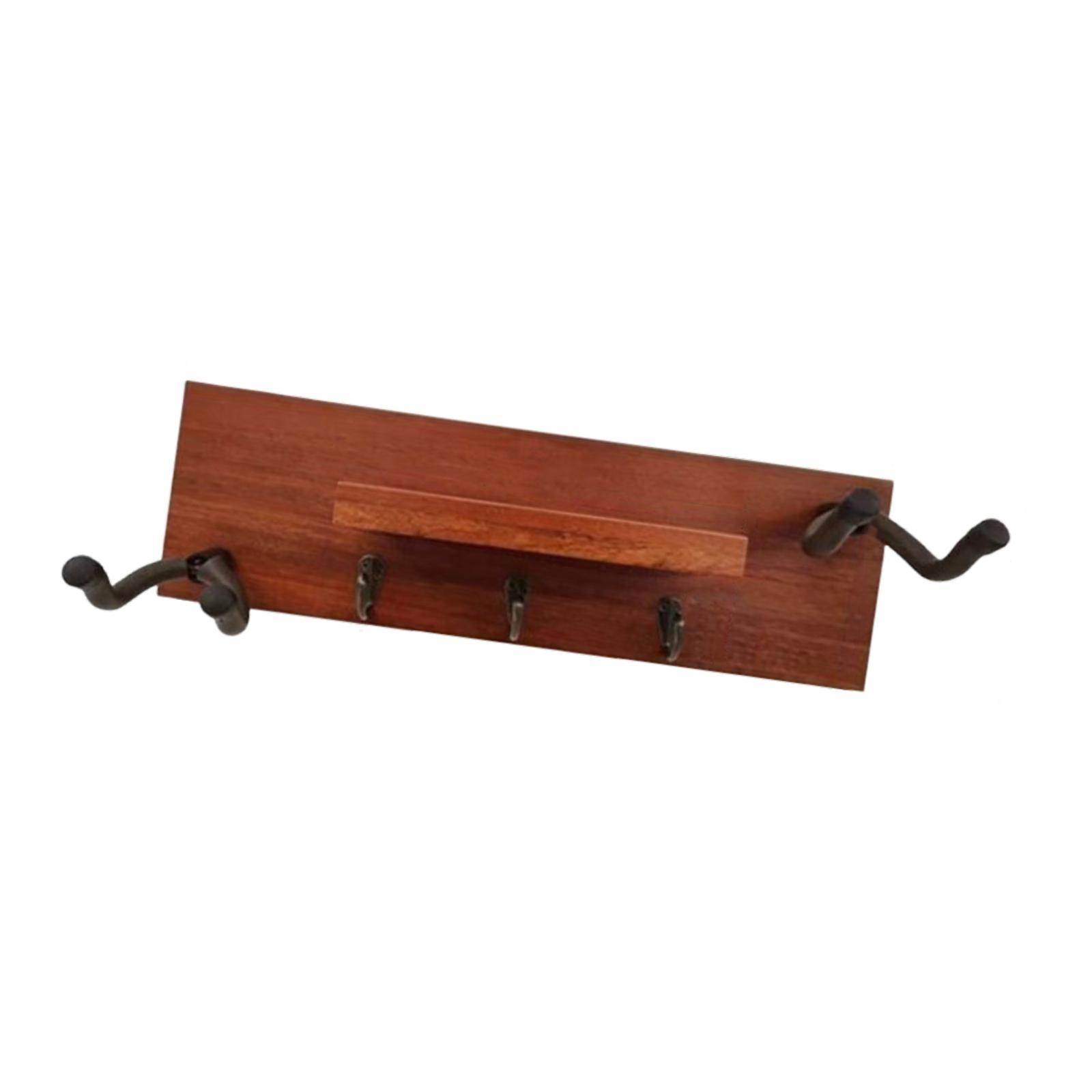 Guitar Wall Hanger Holder Stand with Solid Wood Shelf for Home Studio Musicians Display and Storage
