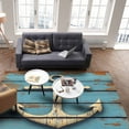 thumbnail image 4 of Area Rugs Indoor Non-Slip Rectangle Rug 2x3 Ft Nautical Anchor Vintage Style Wood Grain Rug Rubber Backing Floor Mats Non Shedding Home Decor Carpet for Entryway Living Room, 4 of 8