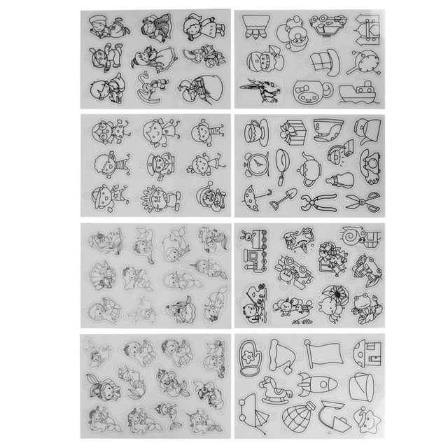 Shrink Plastic Sheet Kit, 8 Pieces Wide Application Shrink Plastic Different Styles For DIY Decoration For DIY Keychain Pendant Girl Pattern