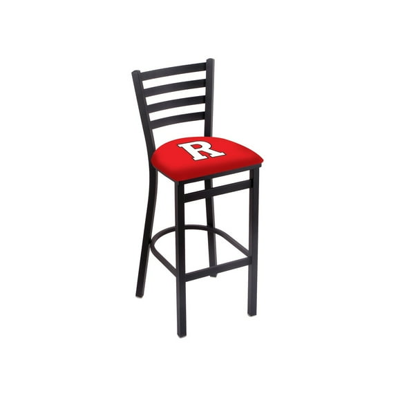 L004 - 25" Black Wrinkle Rutgers Stationary Counter Stool with Ladder Style Back by Holland Bar Stool Co.