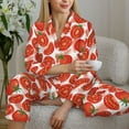 thumbnail image 6 of Yiaed Tomatoes Print Pajamas Women's Long Sleeve Sleepwear Soft Button Down Loungewear Pjs Lounge Set Nightwear Womens Pajama Pants-Large, 6 of 7