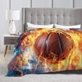 thumbnail image 6 of Basketball Blanket for Women Men, Cool Basketball Themed Design Printed Throw Blankets for Teens Adults Lap, Couch Bed, Warm Soft Cozy Blanket, 60"x 80", 6 of 6