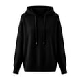 thumbnail image 4 of Warm Hooded Sweatshirts for Women Long Sleeve Lightweight Soft Pullover Knit Sweater Fall Clothes Black M, 4 of 4