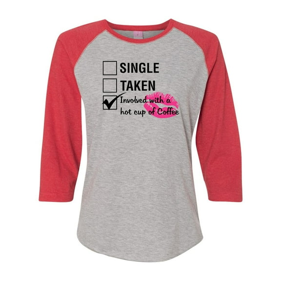 Involved with Coffee Valentine's Day Women's Raglan Shirt-Vintage Heather/Vintage Red-Medium