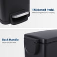 thumbnail image 4 of Slim 2.6 Gallon Kitchen Step Trash Can, Soft Close Lid Stainless Steel Garbage Bin with Inner Bucket, Space Saving for Home Office Bathroom Narrow Spaces - Black, 4 of 8