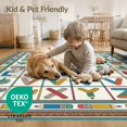 thumbnail image 4 of ODIKA 9'x12' Washable Area Rug Structured Alphabet Display With Botanical Wildlife Teaching for Dining Room, Basement, Large Office, Non-Slip Chair-Friendly, 4 of 7